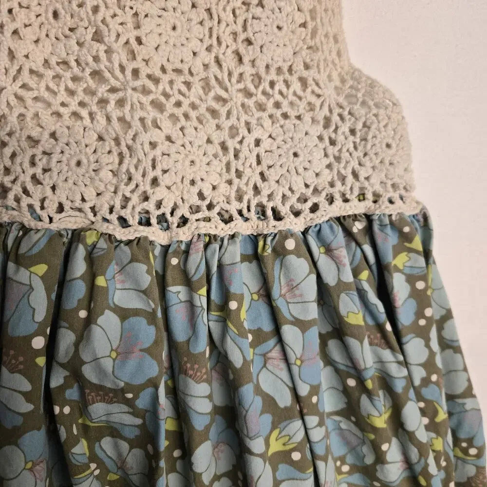 Matilda Jane Sz 8 Tunic Dress Shirt Orchid Crochet Sara Secret Fields Floral